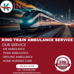 Book now King Train Ambulance service in Ranchi with Healthcare Team