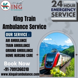  King Train Ambulance in Bhopal has a persistent medical area and well-enhance facilities inside