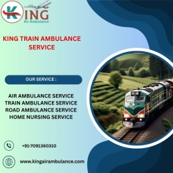  King Train Ambulance in Delhi has a well-cleaned medical area and well arrangements facilities inside
