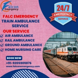 FALC Emergency secured train ambulance transport in Mumbai, guided by patient requirements